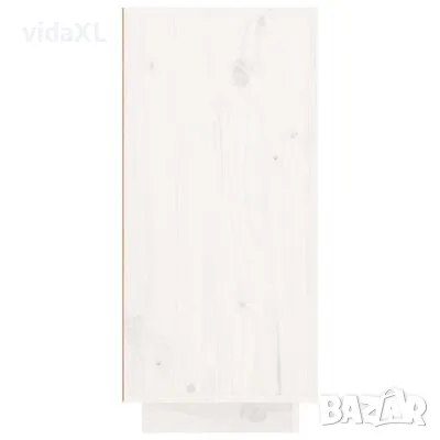 vidaXL Сайдборд, бял, 111x34x75 см, бор масив（SKU:813805, снимка 2 - Други - 48040917