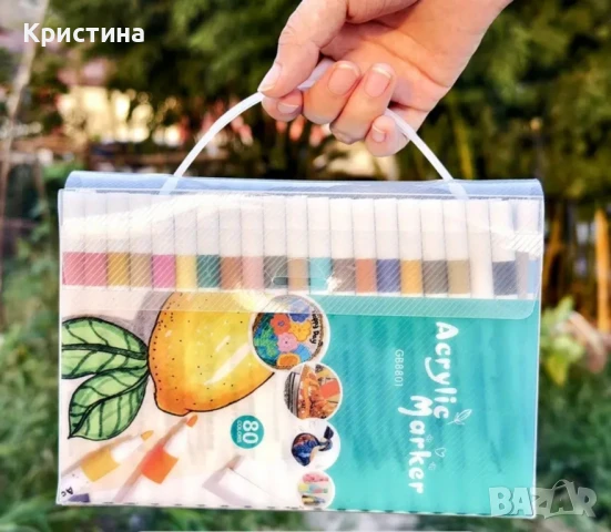 Акрилни маркери 80 бр, снимка 2 - Ученически пособия, канцеларски материали - 51234852