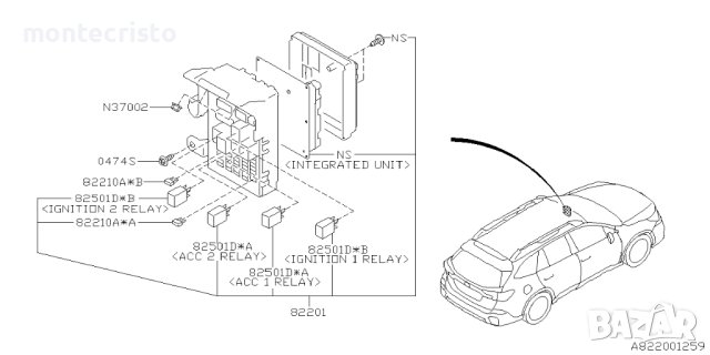 Бушонно табло Subaru Outback BT (2019-2023г.) 82201AN81A / 82201, снимка 4 - Части - 42527770