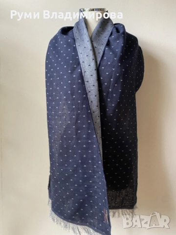 Тъмносин Шал Armani Jeans/ Limited edition, снимка 7 - Шалове - 56223061