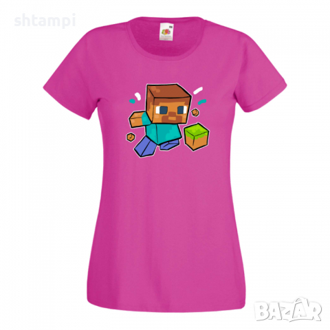 Дамска тениска Steve Football майнкрафт Minecraft,Игра,Забавление,подарък,Изненада,Рожден Ден., снимка 10 - Тениски - 36521418