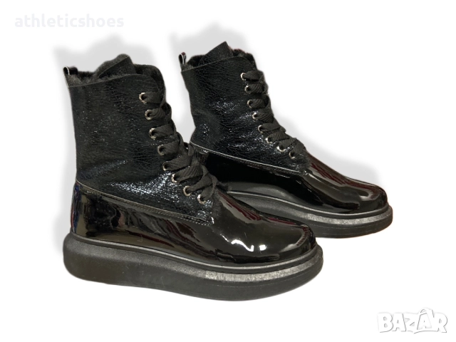 Дамски кецове отоплени в черно и сребристо, снимка 4 - Кецове - 47700152