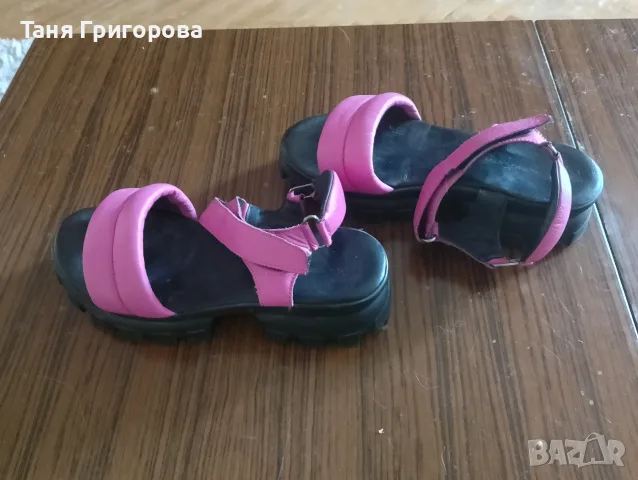 Цикламени/ цвят фуксия дамски сандали естествена кожа , снимка 3 - Сандали - 55738874