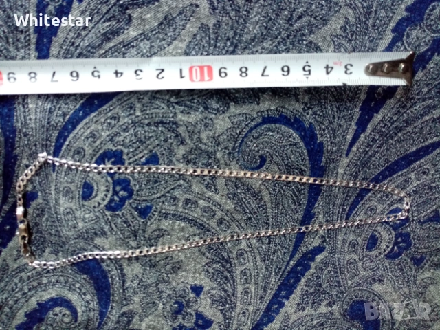 Посребрен мъжки ланец, снимка 2 - Колиета, медальони, синджири - 53622063