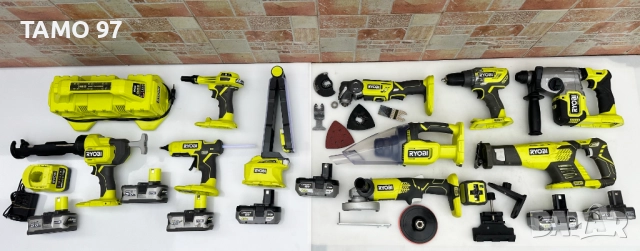 Ryobi - Акумулаторен сет от 11машини 7 батерии 18V като нови