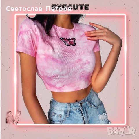 Нова Тениска Розова Пеперуда , снимка 3 - Тениски - 36002999