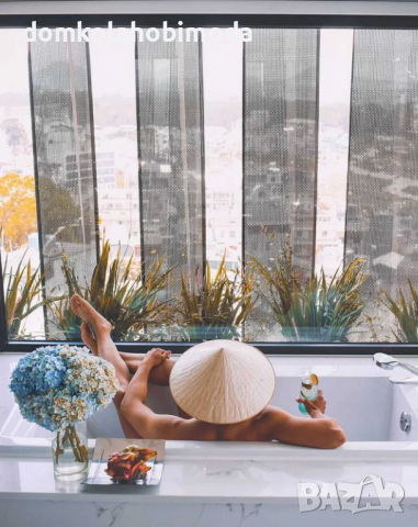 Два модела ръчно изработени Виетнамски шапки, Палмови листа и бамбук, снимка 18 - Шапки - 36452773