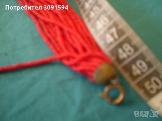  Старо Красиво Червено -стъклена Мъниста колие, снимка 6 - Колиета, медальони, синджири - 34084624