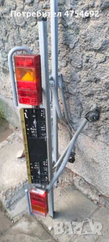 Багажник за 2 велосипеда за теглич – със светлини и стойка за номер