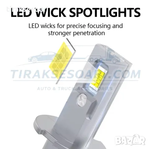 CARLUX LED Диодни Крушки H3 180W 12V 300% светлина без вентилатор, снимка 4 - Аксесоари и консумативи - 49350599