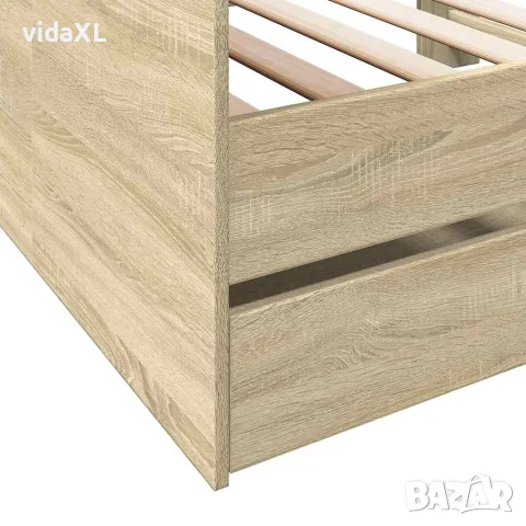 vidaXL Дневно легло с чекмеджета, без матрак, сонома дъб, 90x190 см, снимка 7 - Спални и легла - 56146942
