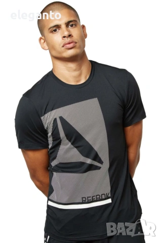 Нова Мъжка Тениска Reebok Graph Tech Tee BQ3743, Черен, L размер 