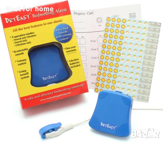  Aларма за нощно напикаване с контрол на силата на звука, 6 избираеми звука и вибрация DryEasy