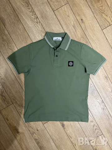 Мъжка тениска с яка Stone Island | S размер, снимка 2 - Тениски - 56204718