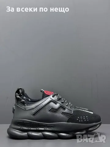 Versace Мъжки Черни Маратонки👟Мъжки Спортни Обувки В Черен Цвят Версаче Код E90, снимка 5 - Маратонки - 55795266