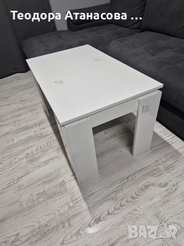 Разтегателна холна маса, бял гланц. , снимка 4 - Маси - 52931511