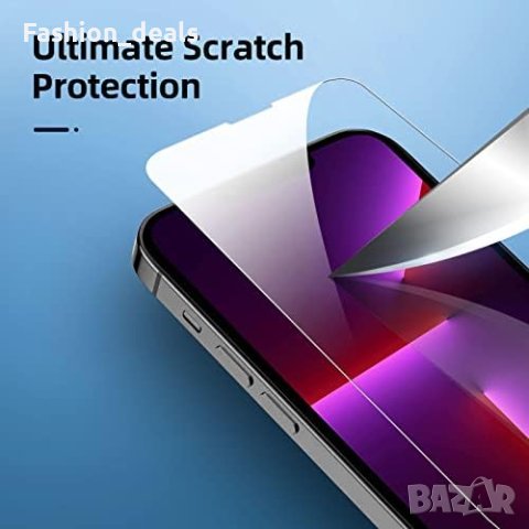 Нови 2 броя стъклен протектор за екран за iPhone 13 Pro + 2 протектора за обектив Айфон, снимка 3 - Аксесоари за Apple - 41950796