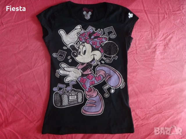 Тениска с принт Mickey Mouse с къс ръкав в черен цвят Minnie Mouse