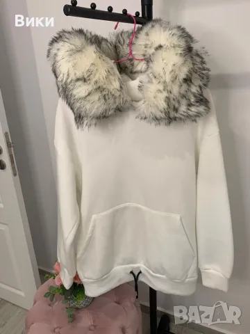 Горнище с пухена яка, снимка 17 - Блузи с дълъг ръкав и пуловери - 48764925