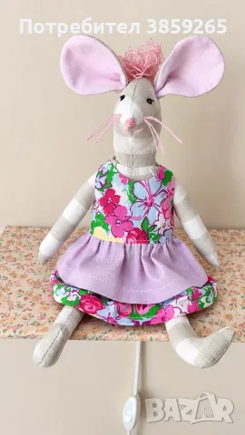 Мека текстилна играчка. Плъх+Роклята, снимка 6 - Плюшени играчки - 56106356