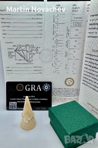 Сребърен пръстен с мойсанит (Диамант) 0.5 карата, снимка 2 - Пръстени - 51370764