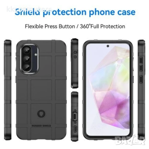 Samsung Galaxy A36 5G / A56 5G Удароустойчив Square Grid Design Калъф и Протектор, снимка 3 - Калъфи, кейсове - 50797718