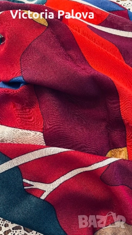 Колекционерски vintage шал GRÈS PARIS -рядък колекционерски екземпляр, снимка 11 - Шалове - 52043882