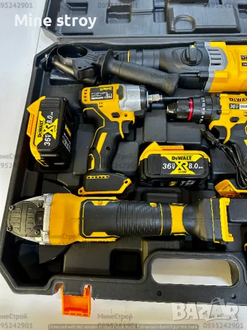 Комплект 4в1 Макита Ъглошлайф Винтоверт Гайковерт и Перфоратор DeWalt, снимка 2 - Други инструменти - 47780299