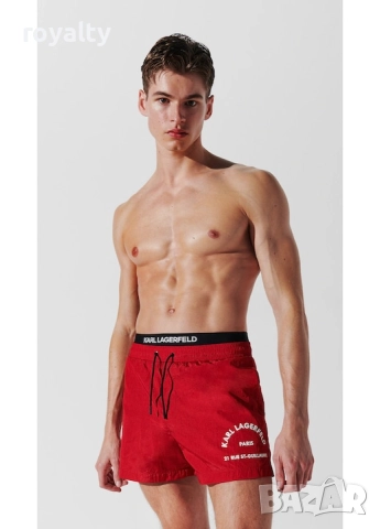Karl Lagerfeld Оригинален Мъжки Бански, M, L, Червен
