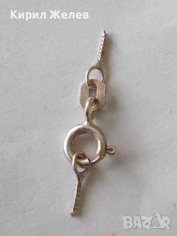 Сребърна карабинка закопчалка 11694, снимка 3 - Колиета, медальони, синджири - 52243430
