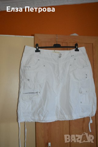 Бяла памучна къса лятна пола, снимка 1 - Поли - 41780522