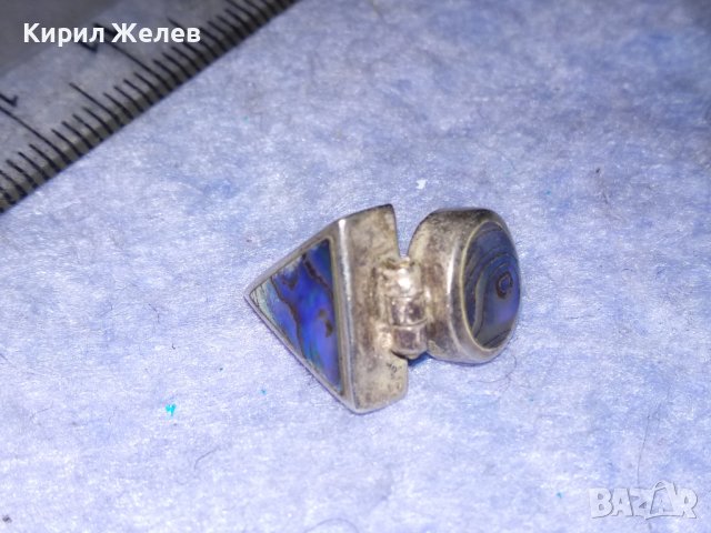 СТАРО СРЕБЪРНО АР ДЕКО БИЖУ АРТ ВИСУЛКА УКРАШЕНИЕ СРЕБРО 925 с ШЛИФОВАН КРАЛСКИ СЕДЕФ 18039, снимка 8 - Антикварни и старинни предмети - 40938202