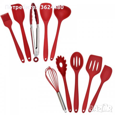 КУХНЕНСКИ СИЛИКОНОВИ ПРИБОРА ЗА ХРАНА - 10 бр., снимка 7 - Прибори за хранене, готвене и сервиране - 40039591