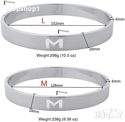 Метална огърлица с О-пръстен/колие с верижка за врата, комплект за обвързване, робски фетиш, косплей, снимка 3 - Колиета, медальони, синджири - 53862932