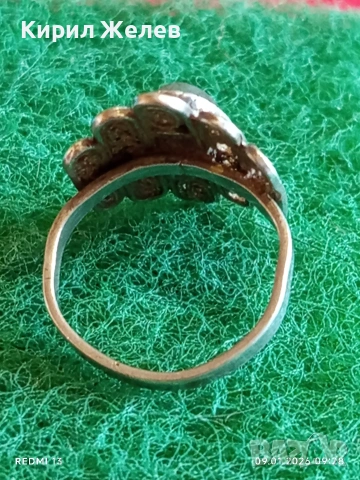 Авторски ръчно изработен сребърен пръстен с АХАТ филигранна изработка Арт бижу 52777, снимка 5 - Пръстени - 53039960