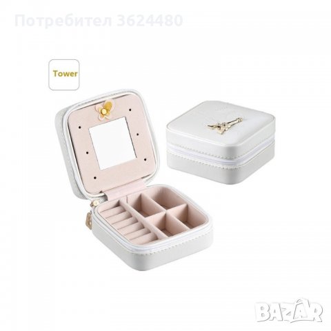 Кокетна малка кутия за бижута с огледало и декорация Айфелова кула, снимка 2 - Други - 40039685