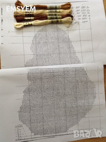 схема на гоблен МАРИЯ , малка икона и конци DMC, снимка 2 - Гоблени - 41504531