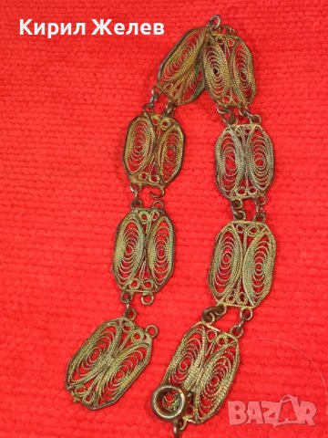 СТАРА СРЕБЪРНА ФИЛИГРАННА ГРИВНА ВЪЗРОЖЕНСКА ПЛЕТКА СРЕБРО РЪЧНА МАЙСТОРСКА ИЗРАБОТКА 22251, снимка 12 - Антикварни и старинни предмети - 33153934