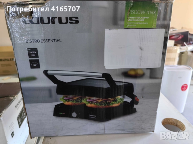 Taurus Bistro Essential, 2 в 1, Грил-плоча - с козметичен ДЕФЕКТ, има добавени снимки, снимка 1