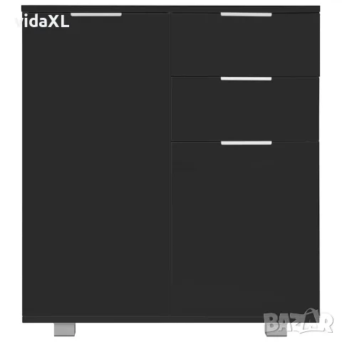 vidaXL Бюфет, сиво със силен гланц, 71x35x80 см, инженерно дърво, снимка 3 - Бюфети - 56146556