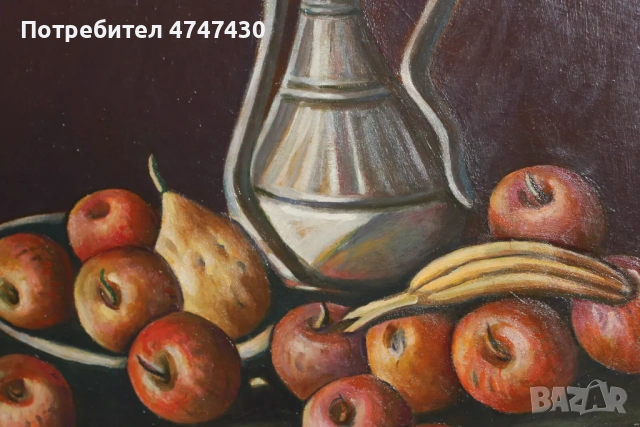 Стоян Домусчиев маслени бои картина натюрморт, снимка 3 - Картини - 53616576
