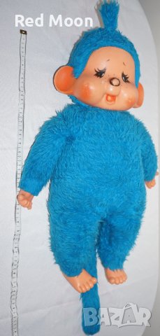Колекционерска много рядка ГОЛЯМА плюшена играчка синя маймуна Мончичи 60см, снимка 7 - Колекции - 44225880