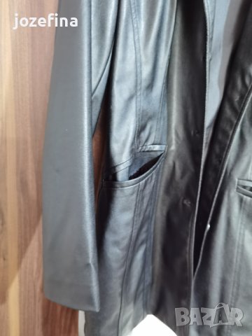 Кожено черно сако от изкуствена кожа, снимка 2 - Сака - 41481376