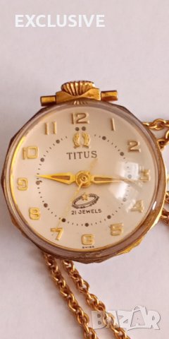 Швейцарски часовник Titus автоматик , с златна верижка 18к Договаряне!