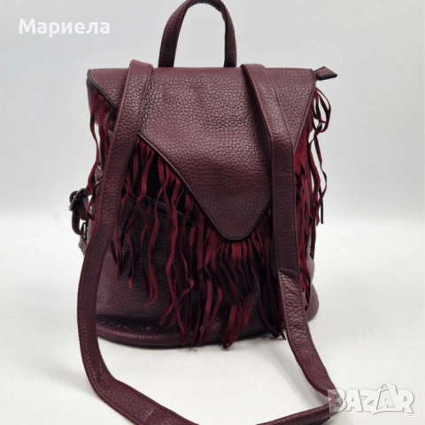 Дамска раница от еко к. с ресни – бохо стил, удобство и обем (36×30×16 см)