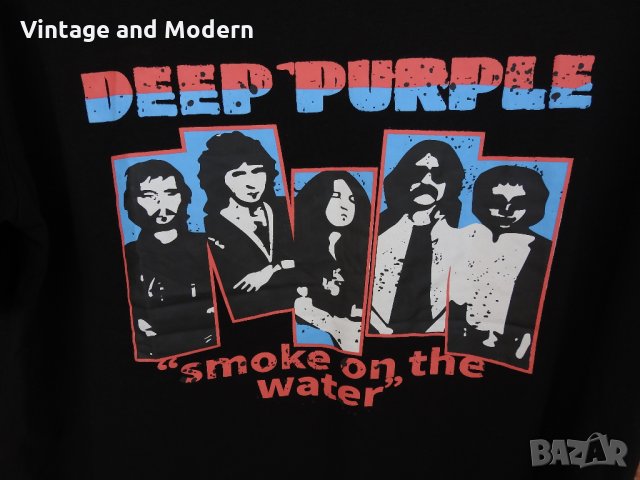 Тениска Deep Purple Smoke on the water (M) , снимка 2 - Тениски - 34351277