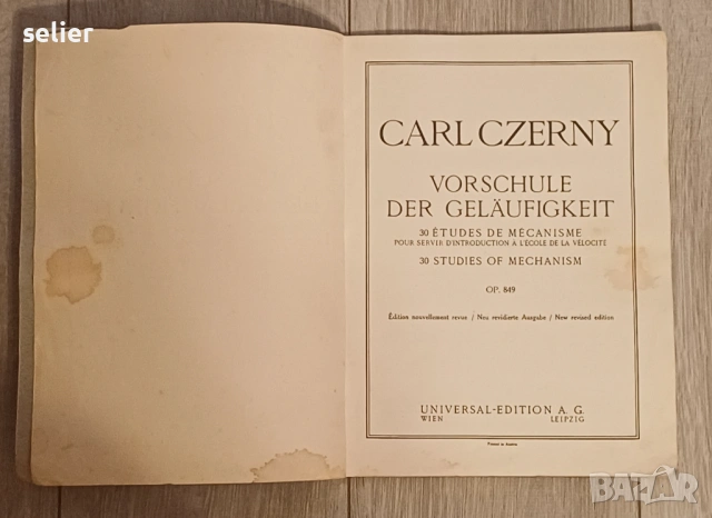 Тези етюди са известни като „Подготвително училище за бързина“ (Vorschule der Geläufigkeit) и са съз