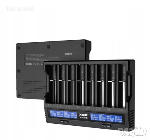 Зарядно устройство Xtar VC8S за Li-ion и Ni-MH батерии, 8 канала, LCD, USB-C, 194x134x34mm, снимка 3 - Батерии, зарядни - 55787247