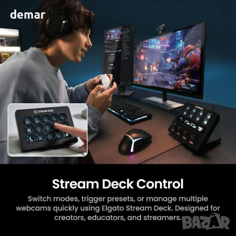 Insta360 Link 2 Pro – 4K PTZ уеб камера за PC/Mac, 1/1.3” сензор, HDR, снимка 6 - Други - 53631437