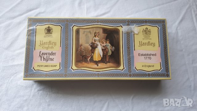 Английски лавандулов сапун Yardley-3 броя в кутия, снимка 1 - Антикварни и старинни предмети - 44796849